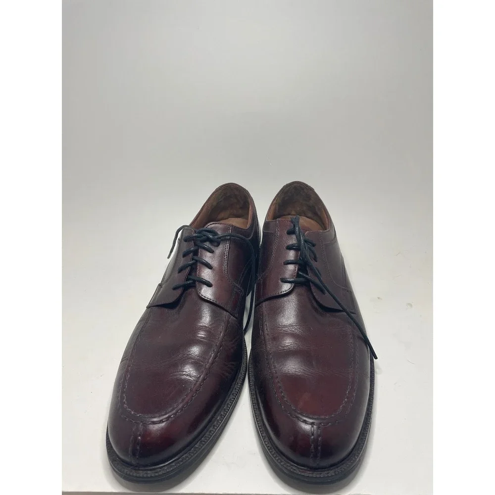 Johnston & Murphy Men XC4 Dress Shoes 10 M Brown Sheepskin Apron Toe Derby Lace